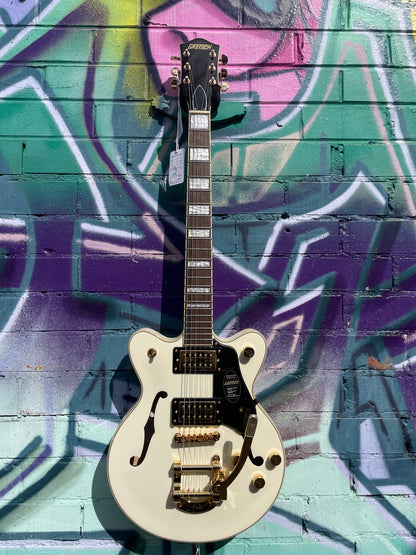 Gretsch G2655TG Streamliner Center Block Jr. Double-Cut with Bigsby LTD Electric Guitar - Vintage White