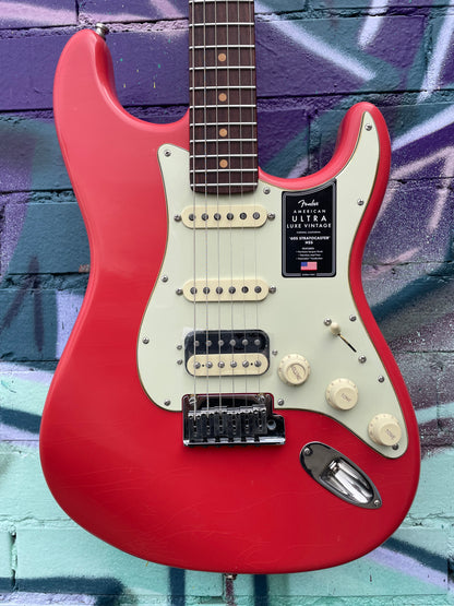 Fender American Ultra Luxe Vintage 60s Stratocaster HSS Electric Guitar - Fiesta Red