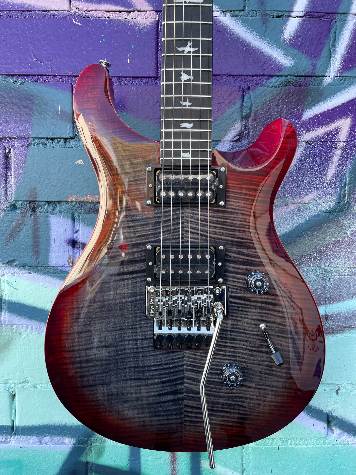 PRS SE Custom 24 "Floyd" Electric Guitar - Charcoal Cherry Burst