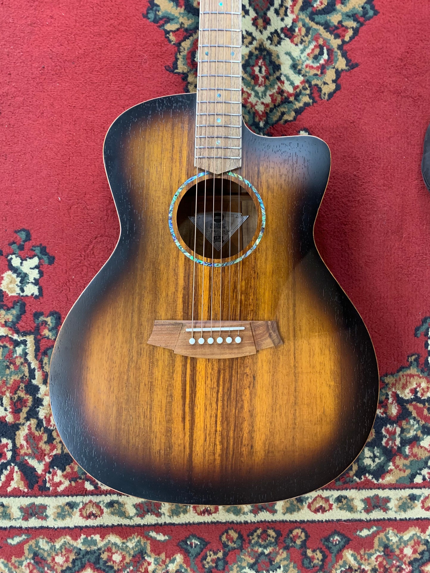 Cole Clark SAN1EC-BLBL-SUN Blackwood Electric Acoustic Guitar - Sunburst