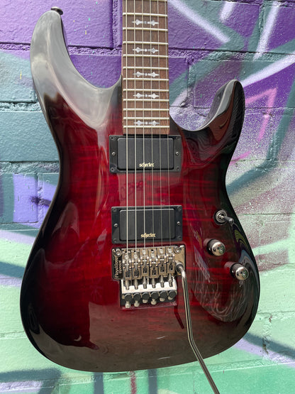 Schecter Demon 6 FR Electric Guitar - Black Cherry Burst