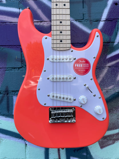 Squier FSR Mini Stratocaster Electric Guitar - Tahitian Coral