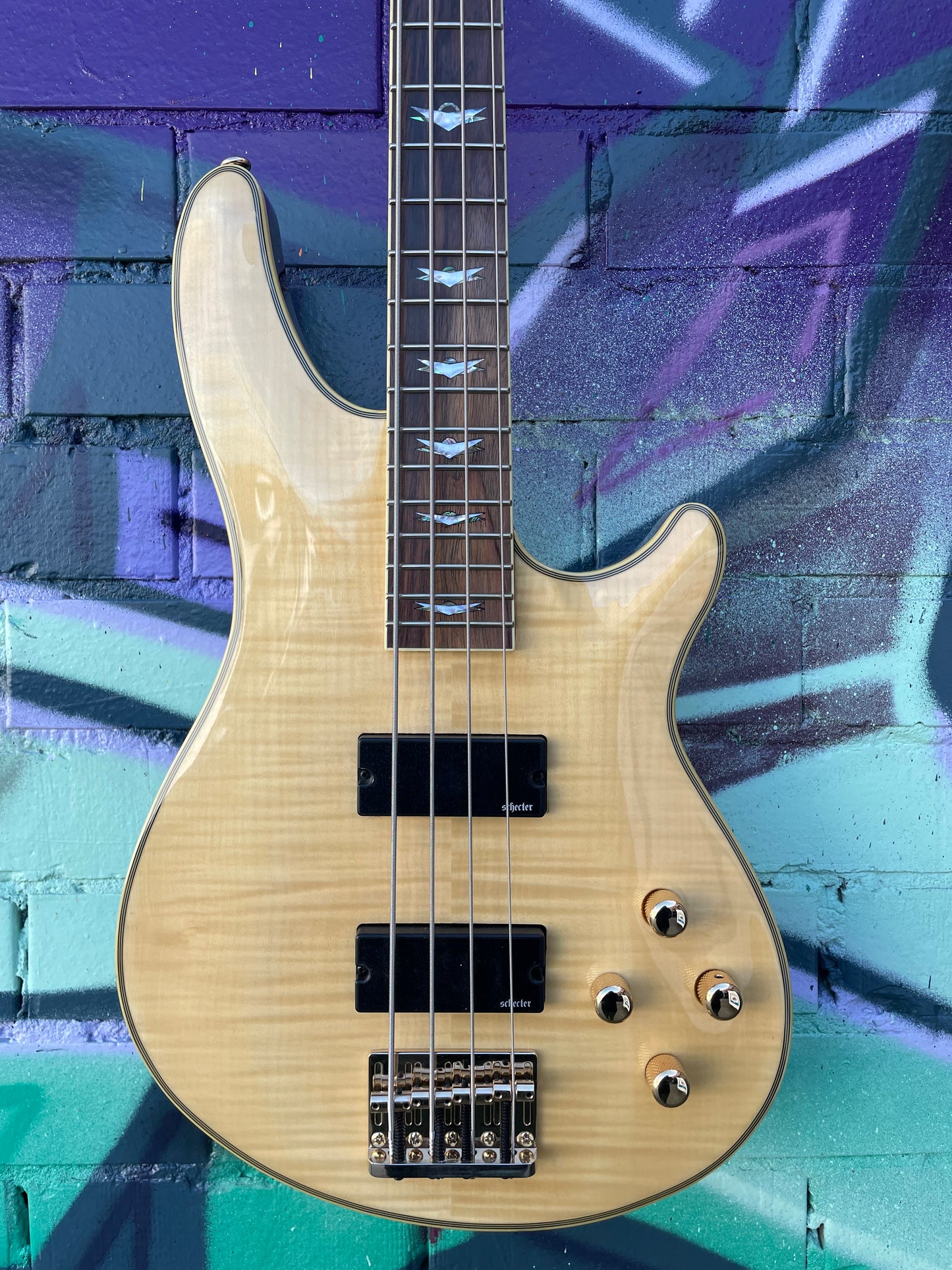 Schecter Omen Extreme 4 Electric Bass Guitar - Gloss Natural