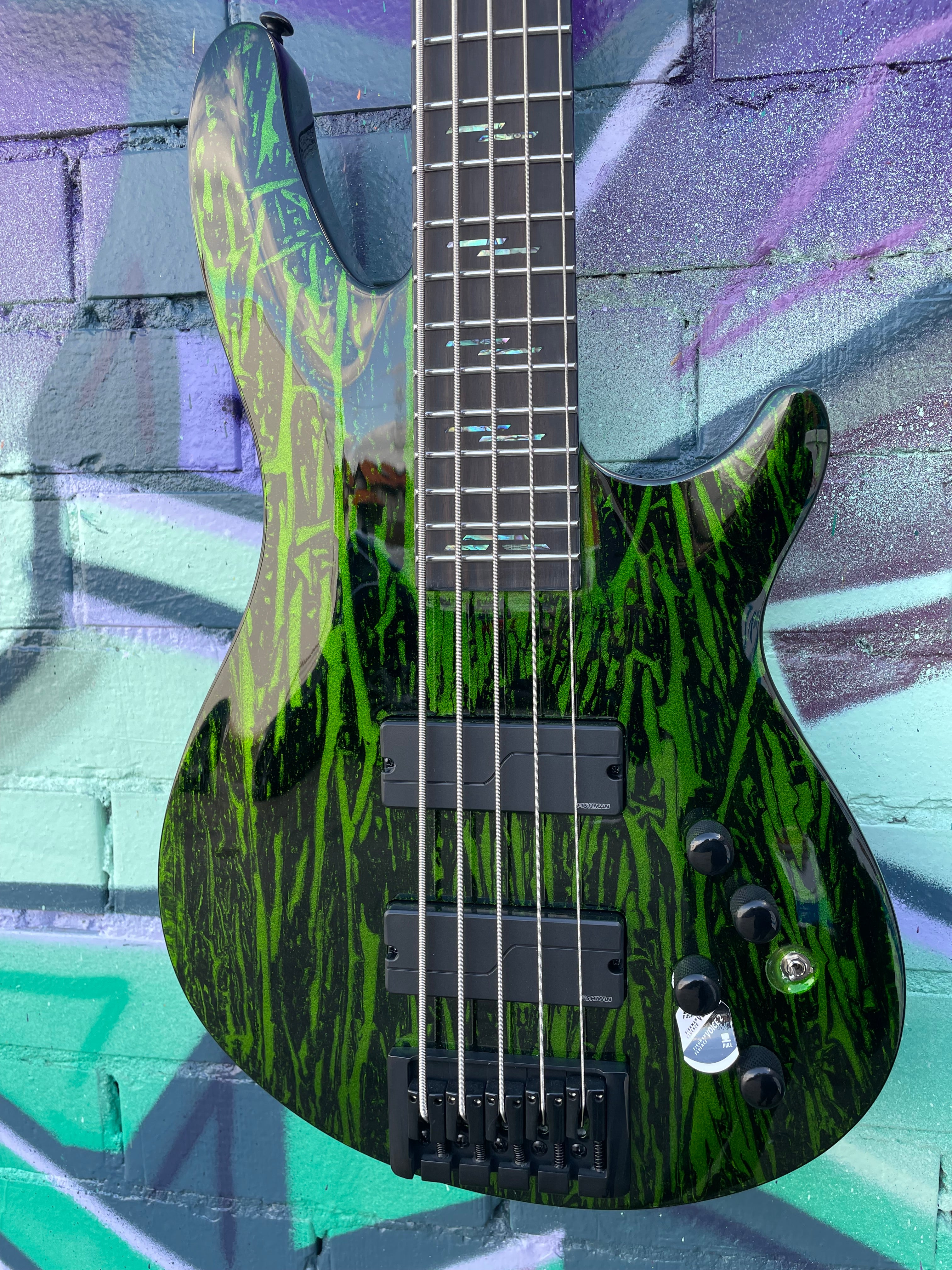 Schecter C-5 Silver Mountain-5 String Bass Guitar, Toxic Venom 