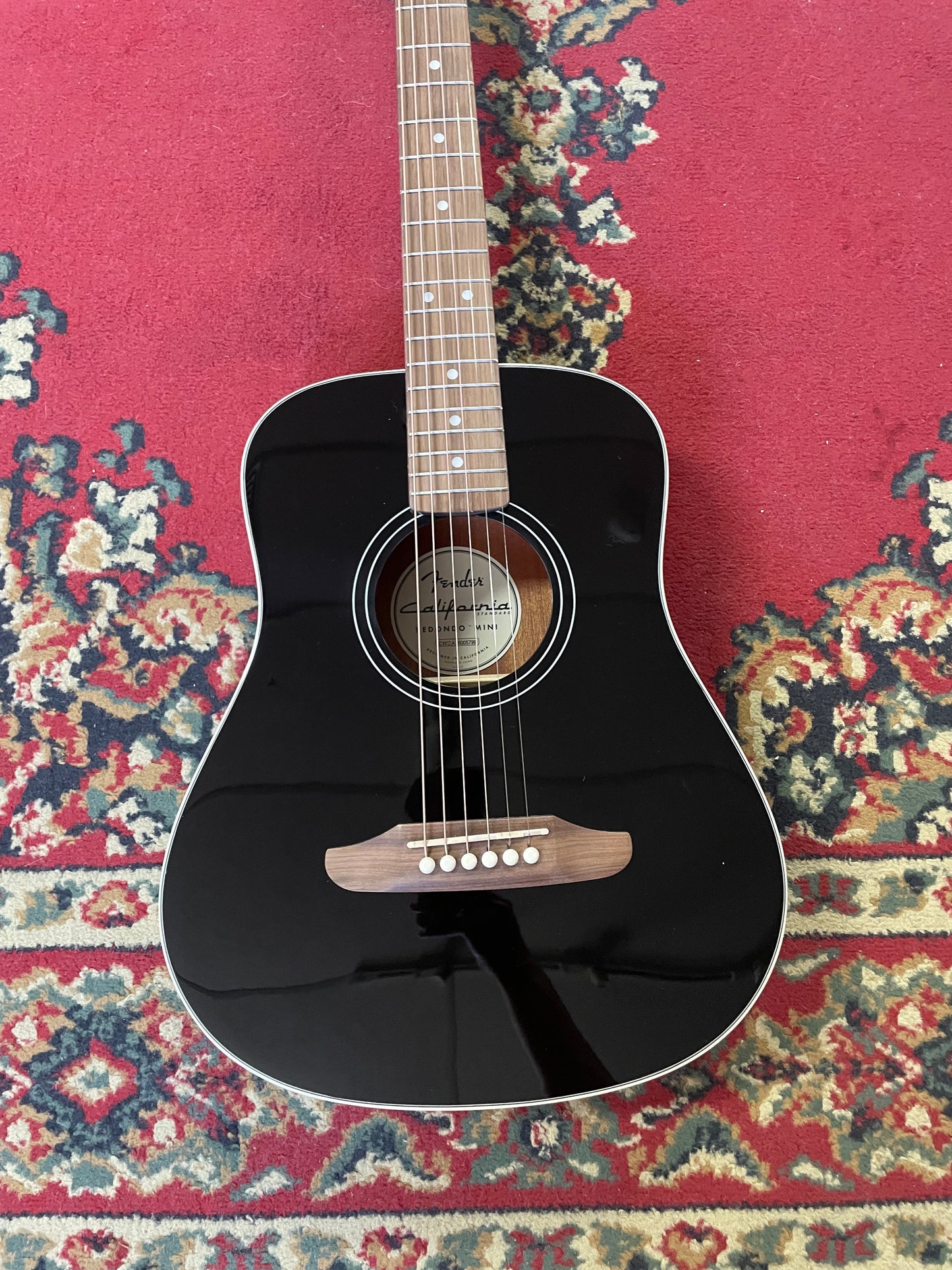 Fender California Standard Redondo Mini Acoustic Guitar with Bag - Black