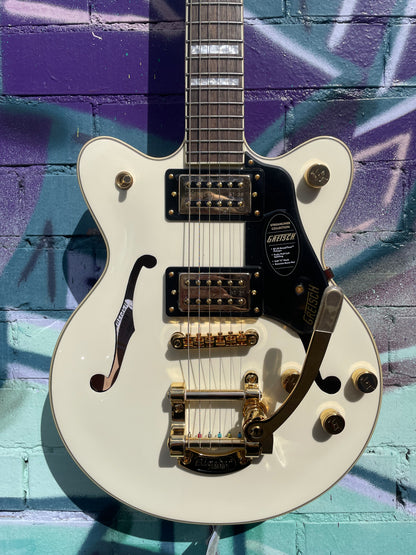 Gretsch G2655TG Streamliner Center Block Jr. Double-Cut with Bigsby LTD Electric Guitar - Vintage White