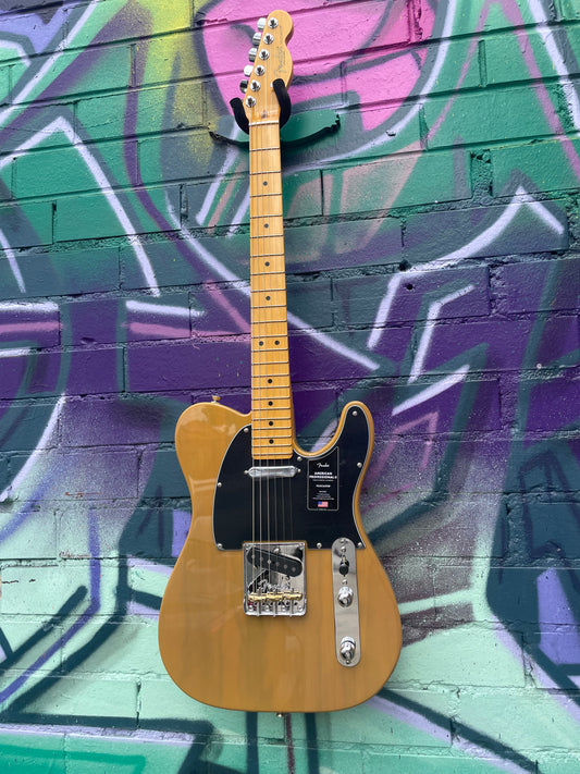 Fender American Professional II Telecaster Electric Guitar, Maple FB - Butterscotch Blonde