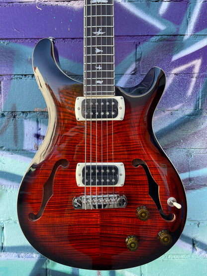 PRS SE Ed Sheeran Hollow Body 1 Baritone Piezo - Orange Tiger Smokeburst