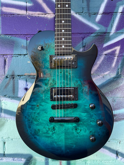 Schecter Solo-II Standard Electric Guitar - Ocean Blue Burst Burl