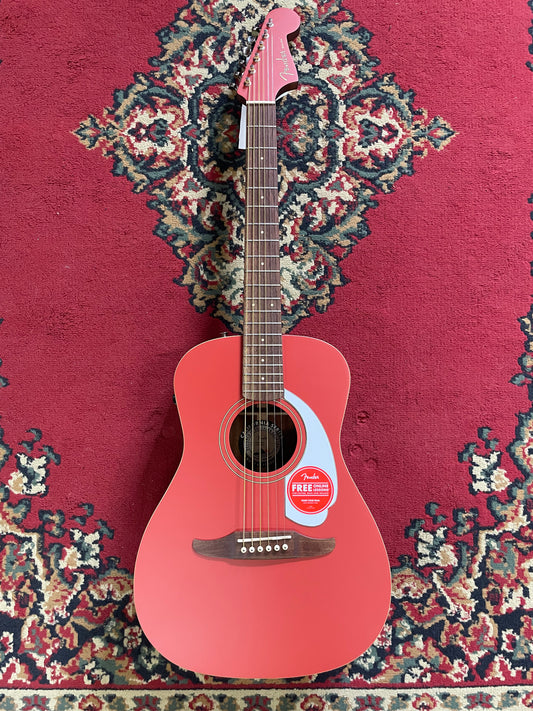 Fender Malibu Player - Walnut Fingerboard - White Pickguard - Fiesta Red