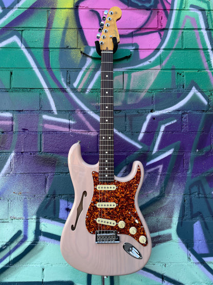 Fender Limited Edition American Professional II Stratocaster Thinline Electric Guitar - Transparent Shell Pink