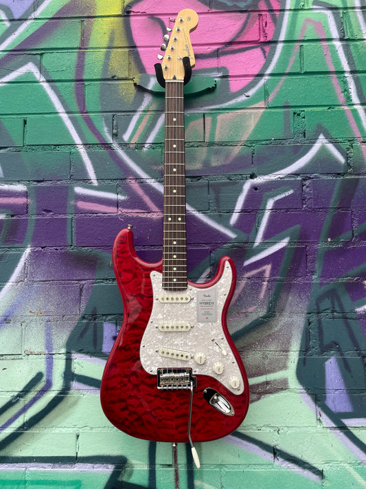 Fender Hybrid II Stratocaster Made In Japan 2024 Collection Electric Guitar - Quilt Red Beryl