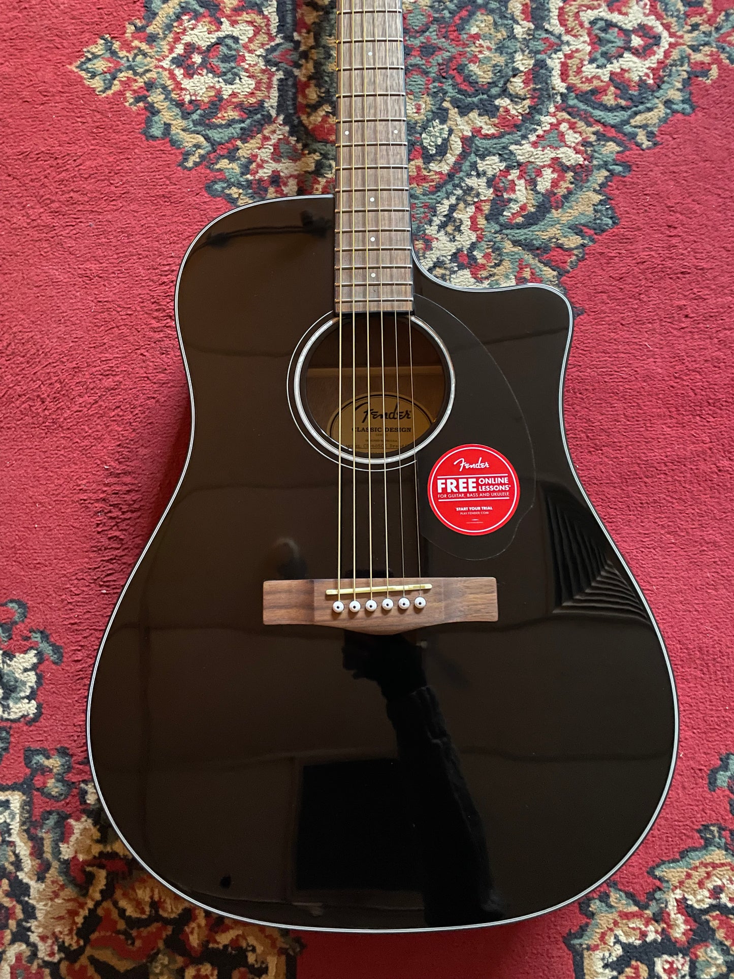 Fender CD-60SCE Dreadnought Acoustic/Electric Guitar - Black