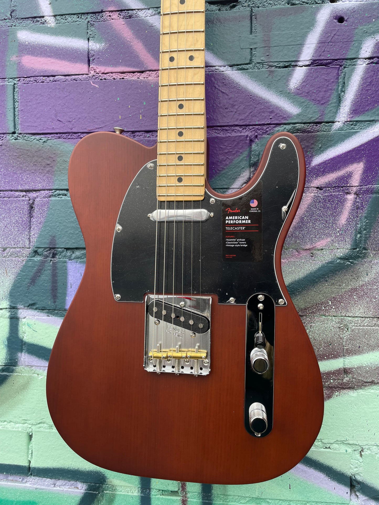 Fender Limited Edition American Performer Timber Telecaster Electric Guitar - Mocha