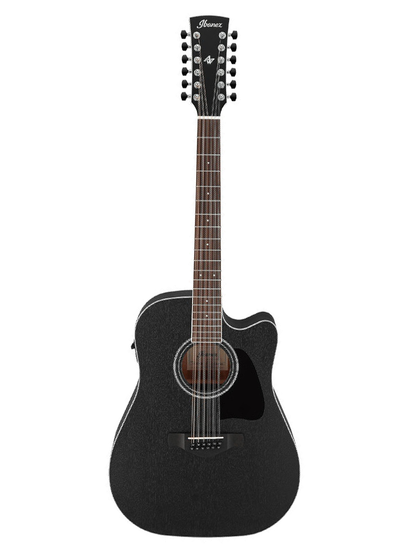 Ibanez AW8412CE 12-String Acoustic Electric - Weathered Black Open Pore