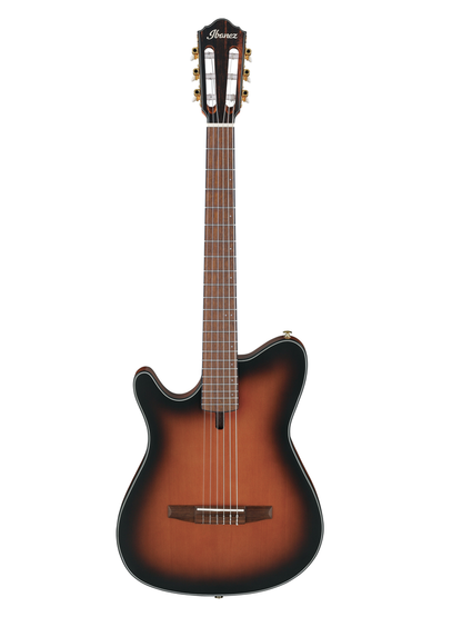 Ibanez FRH10NL BSF Left-Handed Nylon String Electric Guitar - Brown Sunburst Flat