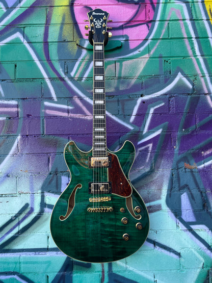 Ibanez AS93FM Artcore Electric Guitar - Transparent Moss Green