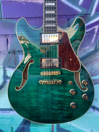 Ibanez AS93FM Artcore Electric Guitar - Transparent Moss Green
