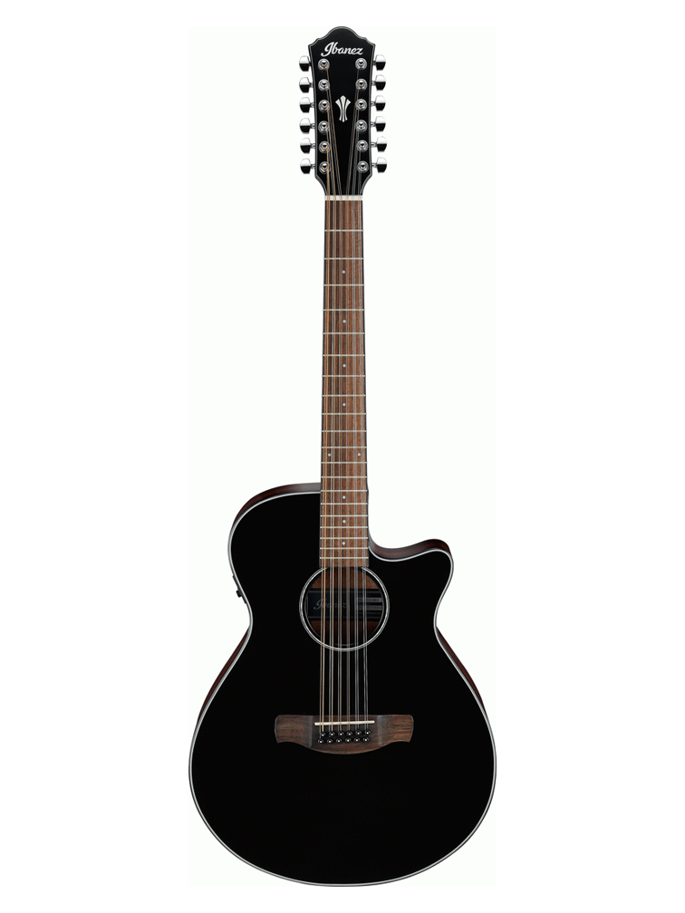 Ibanez AEG5012 12-String Acoustic Electric Guitar - Black High Gloss