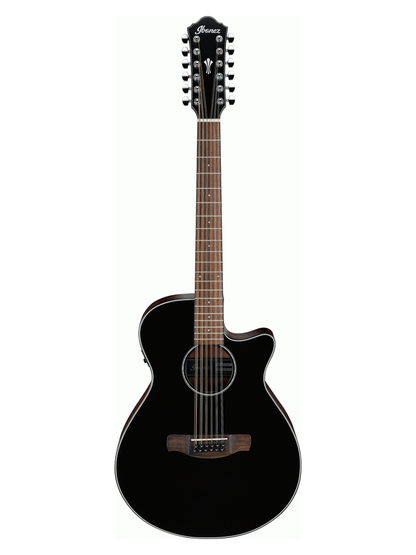 Ibanez AEG5012 12-String Acoustic Electric Guitar - Black High Gloss