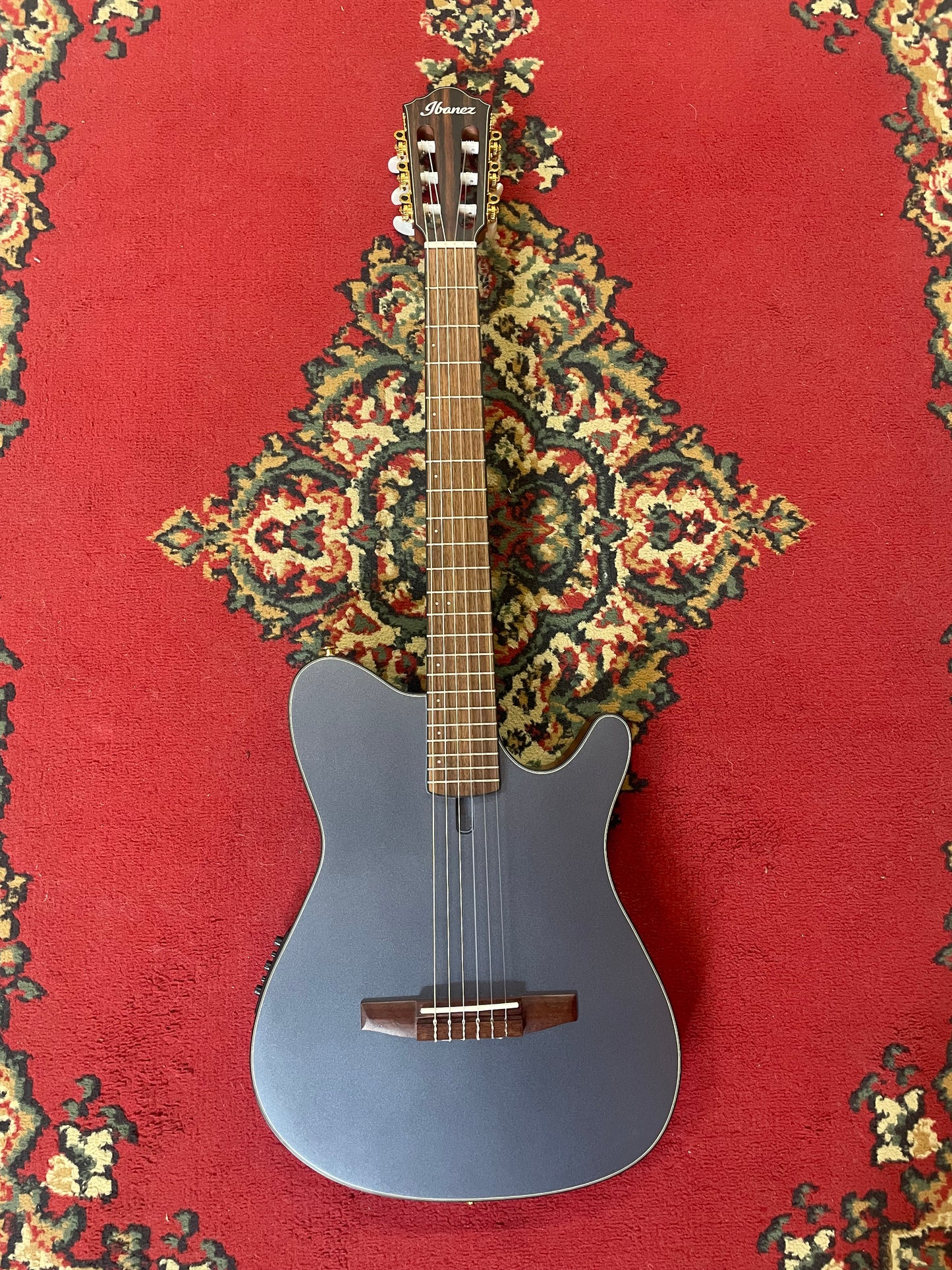 Ibanez FRH10N IBF Nylon String Electric Guitar - Indigo Blue Flat