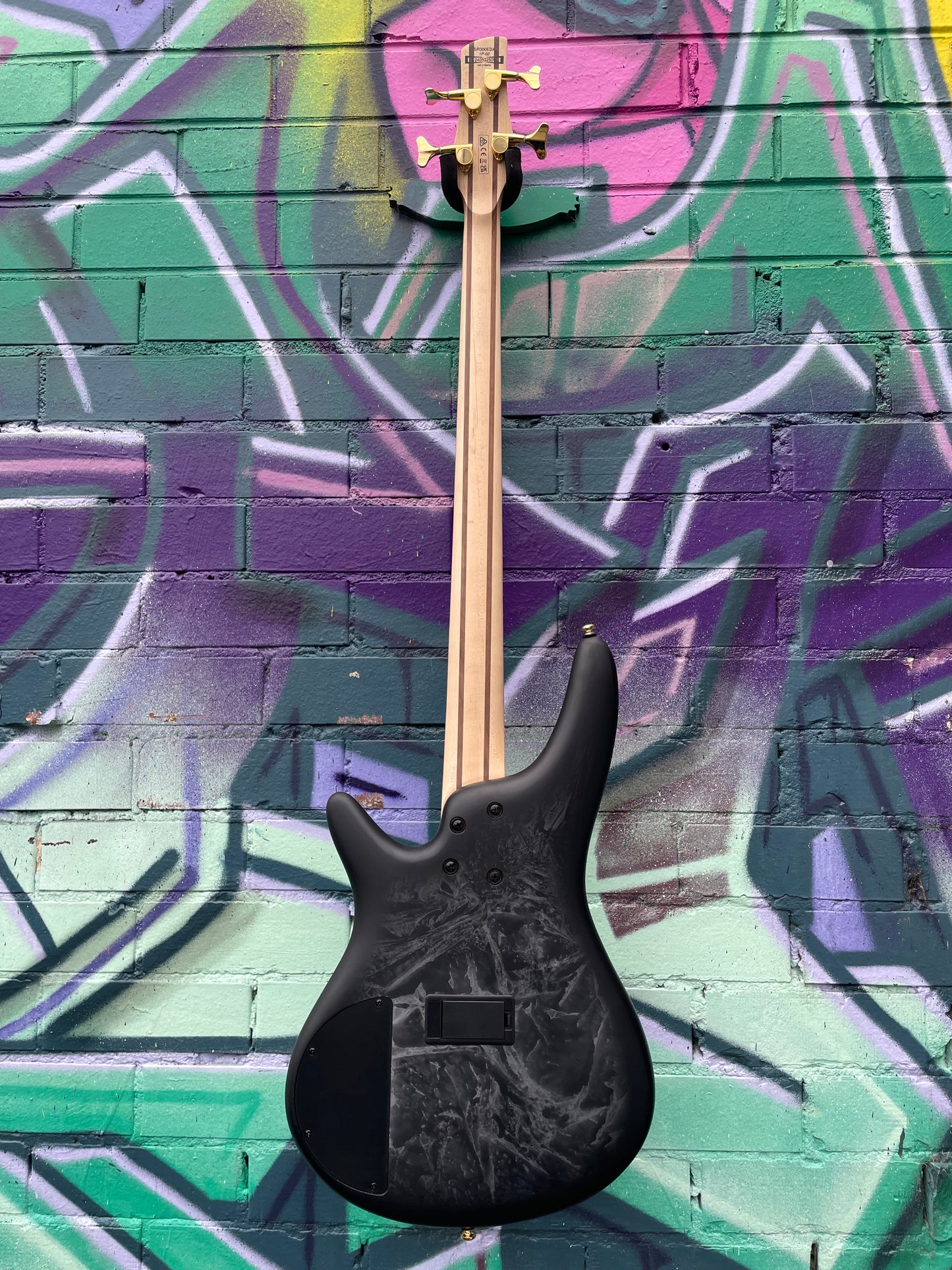 Ibanez SR300EDX BZM 4 String Electric Bass Guitar - Black Ice Frozen Matte