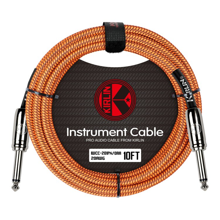 Kirlin 10ft Entry Woven Instrument Cable - Orange