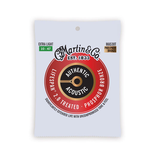 Martin Authentic Acoustic Lifespan 2.0 Guitar Strings Phosphor Bronze - Extra Light 10-47