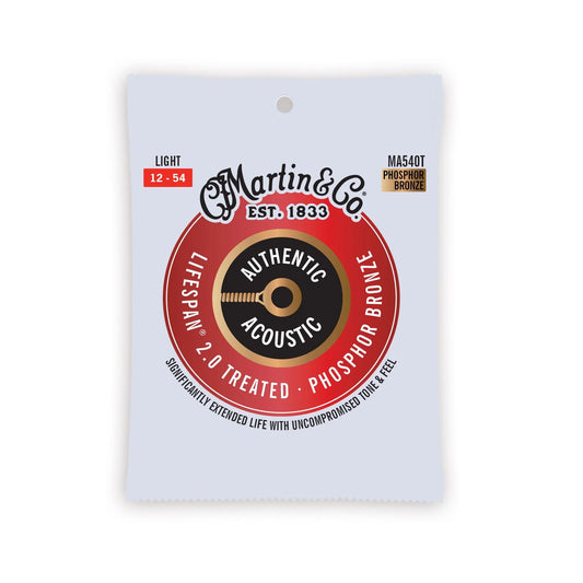 Martin Authentic Acoustic Lifespan 2.0 Guitar Strings Phosphor Bronze - Light 12-54