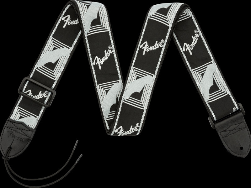 Fender Monogrammed Strap, Black/Light Grey/Dark Grey, 2"