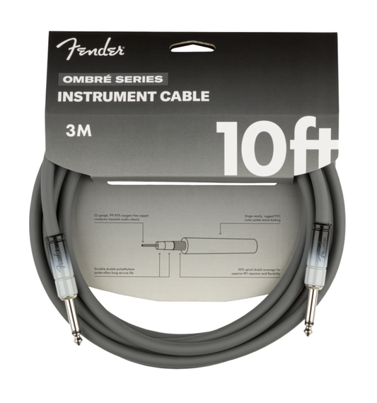 Fender Ombre 10"Instrument  Cable - Silver Smoke