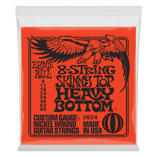 Ernie Ball Skinny Top/Heavy Bottom Slinky 9-80 Nickel Wound 8-String Electric Guitar Strings