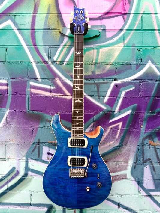 PRS SE Custom 24-08 Quilt Limited Edition Electric Guitar -  Faded Blue