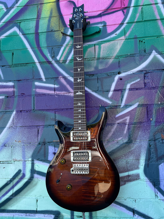 PRS SE Custom 24 Left Handed Electric Guitar - Black Gold Burst