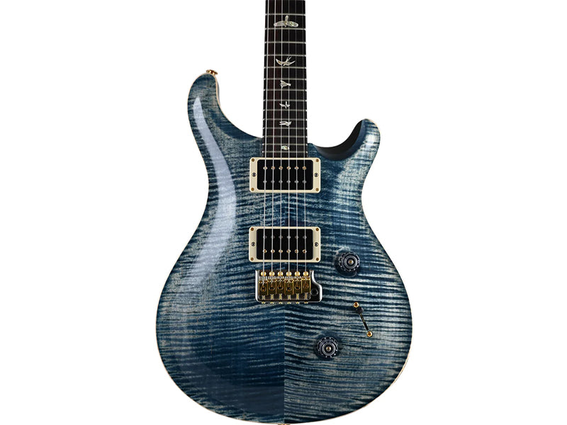 PRS USA Custom 24 10 Top Pattern Thin Neck Electric Guitar - Faded Whale Blue