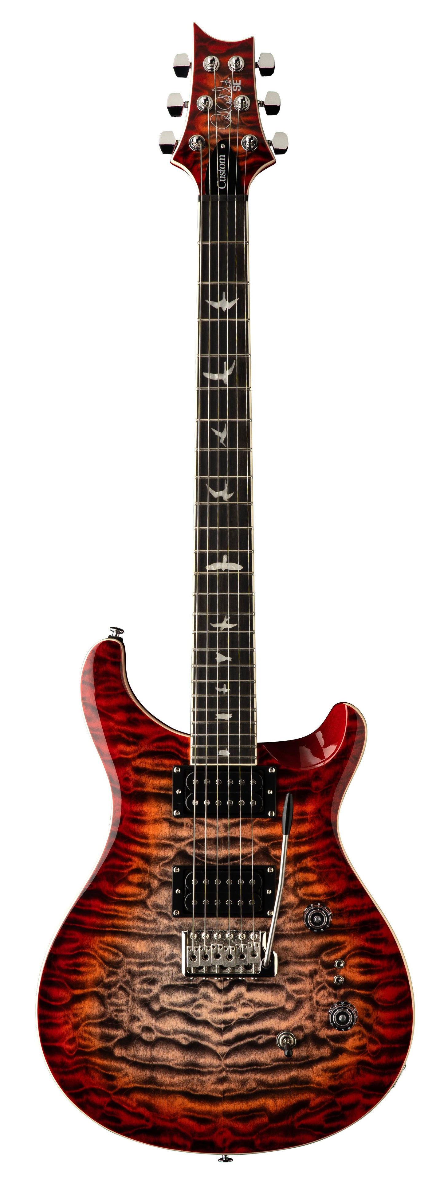 PRS SE Custom 24-08 Quilt Electric Guitar - Charcoal Cherry Burst