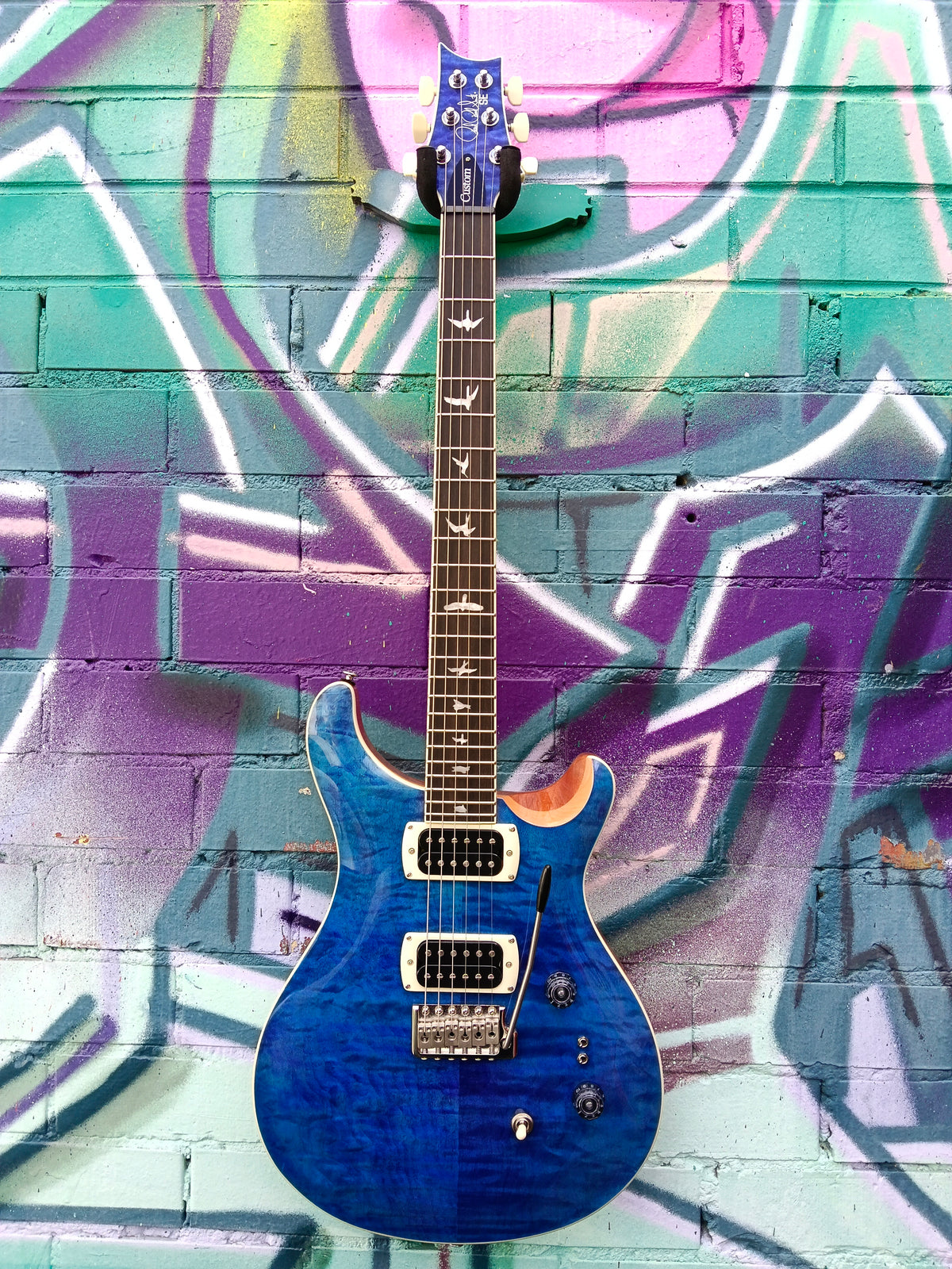 PRS SE Custom 24-08 Quilt Limited Edition Electric Guitar -  Faded Blue