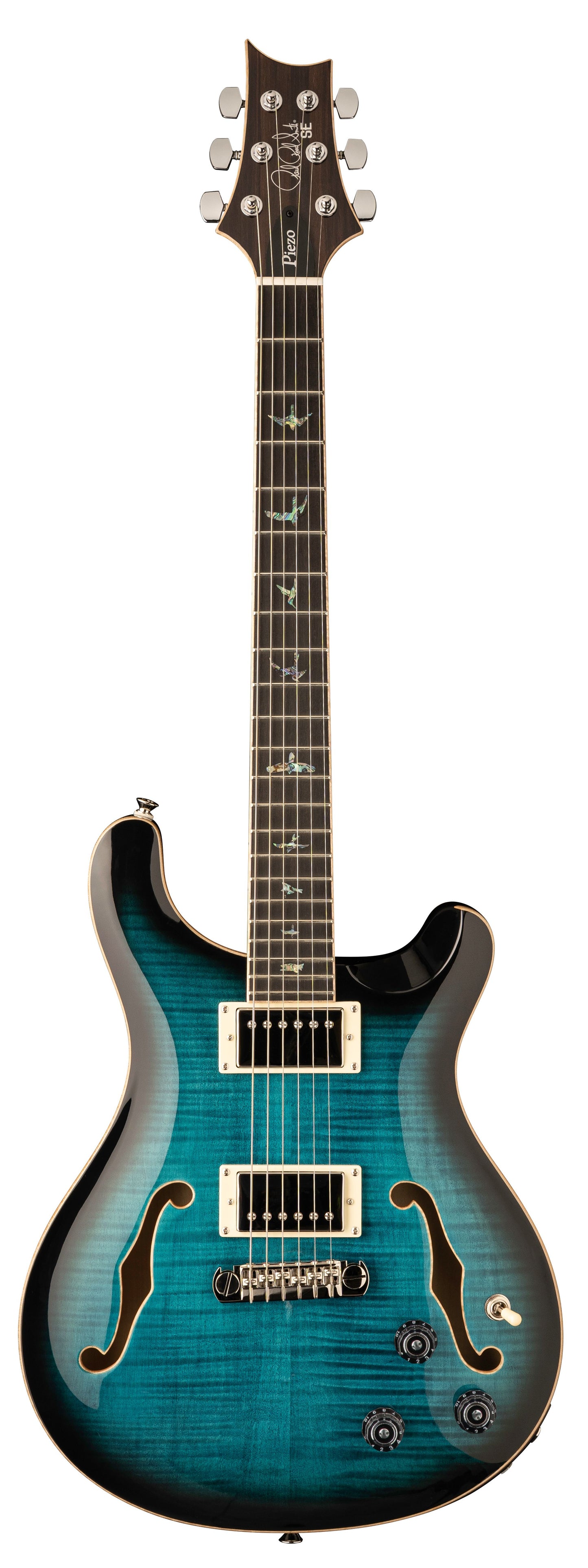 PRS SE Hollowbody II Piezo Electric Guitar - Peacock Blue Burst