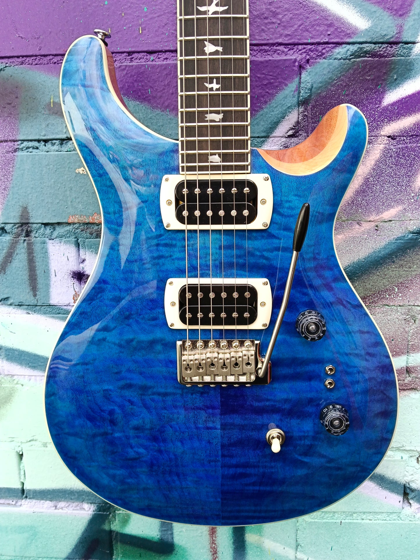 PRS SE Custom 24-08 Quilt Limited Edition Electric Guitar -  Faded Blue