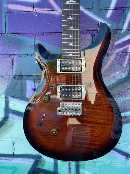 PRS SE Custom 24 Left Handed Electric Guitar - Black Gold Burst