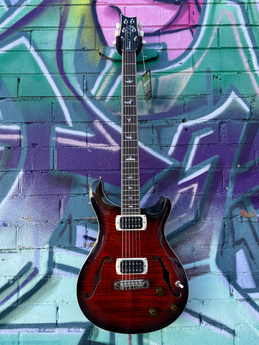 PRS SE Ed Sheeran Hollow Body 1 Baritone Piezo - Orange Tiger Smokeburst