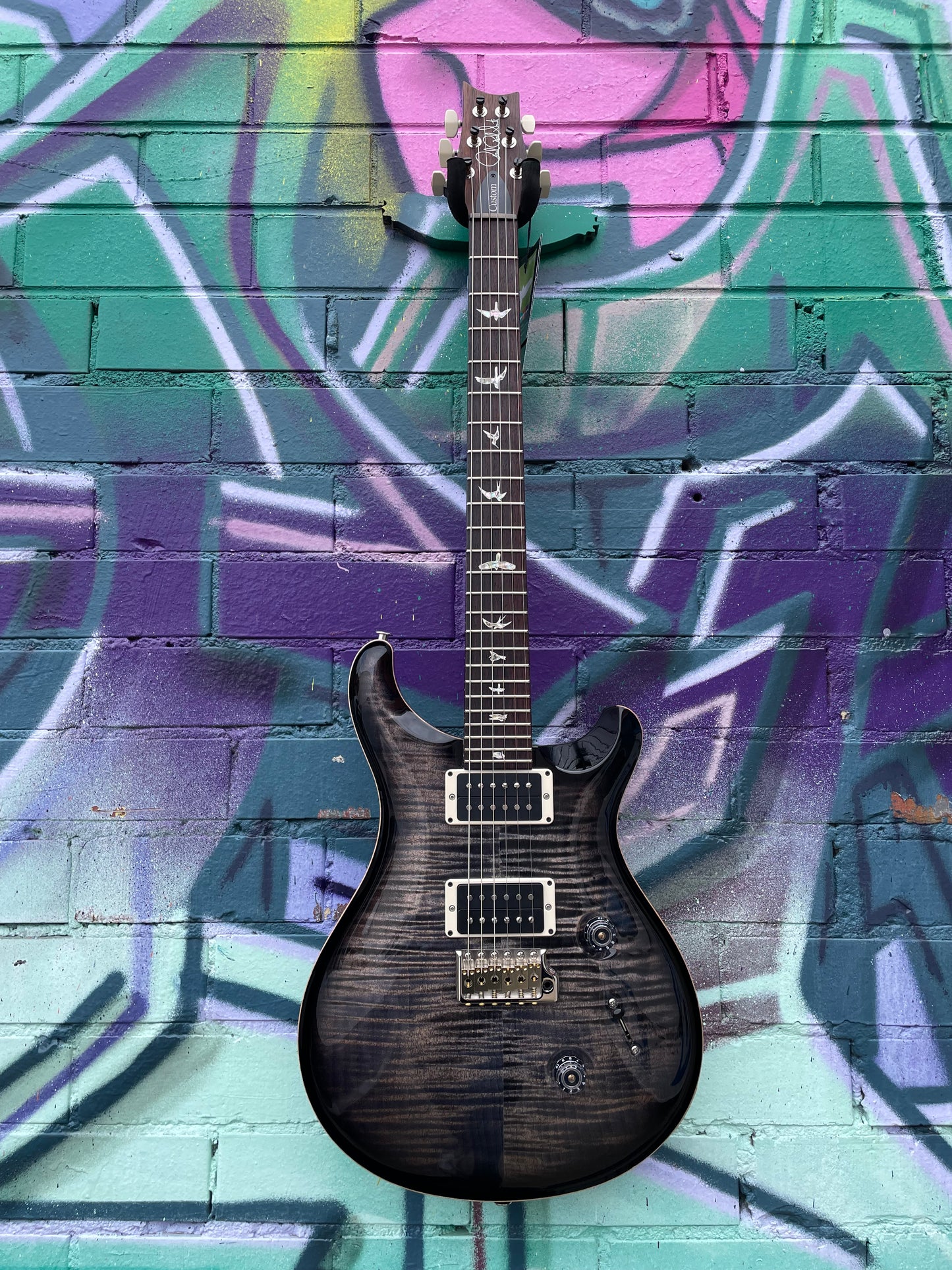 PRS USA Custom 24 Pattern Thin Neck Electric Guitar - Charcoal Burst