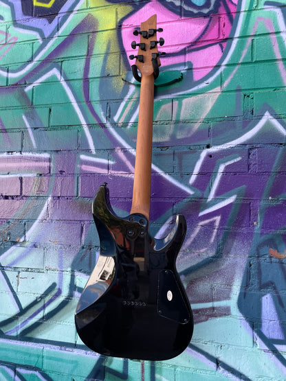 Schecter C-1 Standard Left Handed Electric Guitar - Black Fade Burst Burl