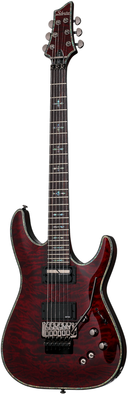 Schecter Hellraiser C-1 FR Sustainiac Electric Guitar - Black Cherry