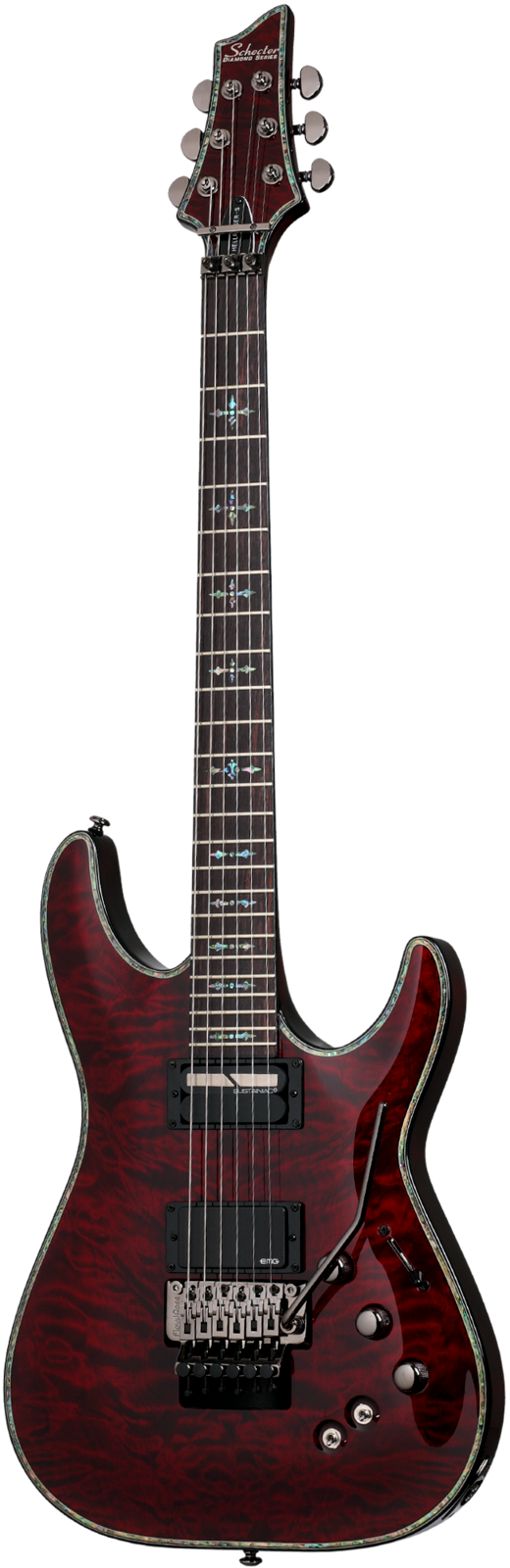 Schecter Hellraiser C-1 FR Sustainiac Electric Guitar - Black Cherry