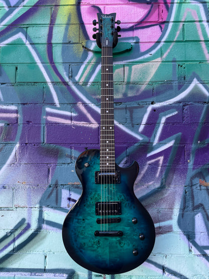 Schecter Solo-II Standard Electric Guitar - Ocean Blue Burst Burl