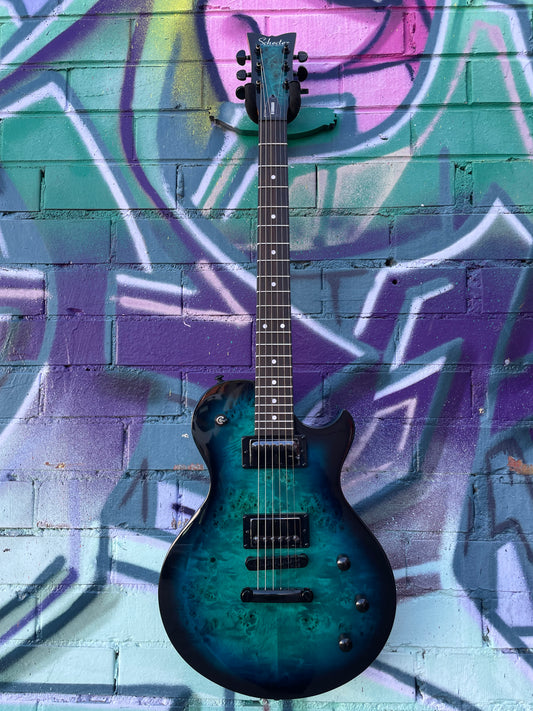 Schecter Solo-II Standard Electric Guitar - Ocean Blue Burst Burl