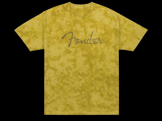 Fender Spaghetti Logo Tie-Dye T-Shirt, Mustard