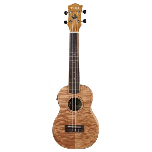 Tiki TFMC-2P-NST 2 Series Mahogany Flame Top Concert Electric Ukulele with Gig Bag