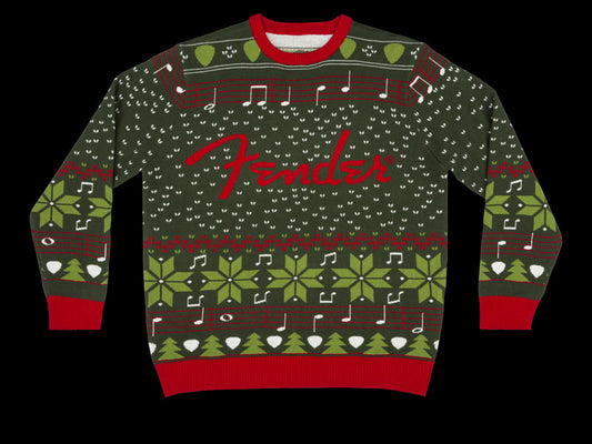 Fender Ugly Christmas Sweater, Green- Large